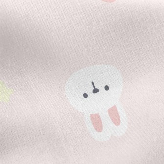 Pink And Cute Strawberry Rabbi Jersey Backed Fleece