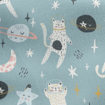 Cats Roaming In Space Jersey Backed Fleece