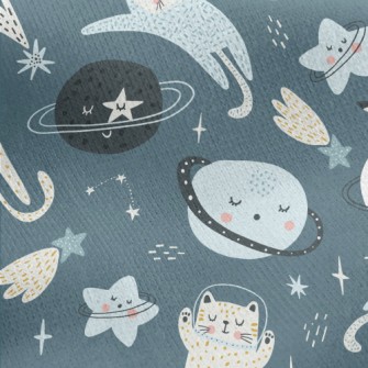 Cats And Solar Systems Sleepin Jersey Backed Fleece
