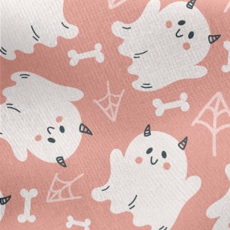 Cute Little Ghost Jersey Backed Fleece