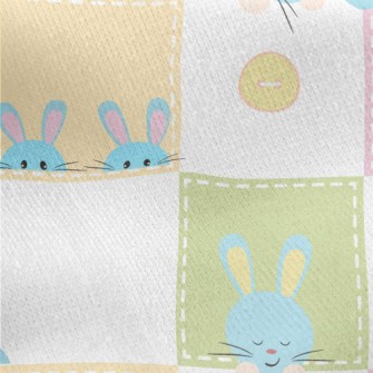 Cute And Lovely Rabbit Plaid Jersey Backed Fleece