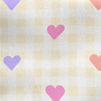Simple And Small Love Grid Jersey Backed Fleece