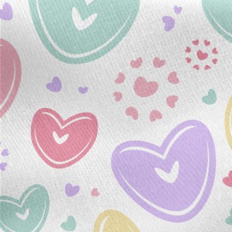 Colorful Love Heart Jersey Backed Fleece