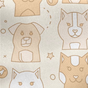 Simple Cute Dog Jersey Backed Fleece