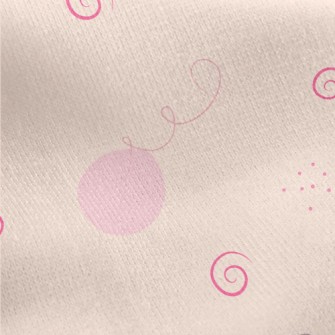 Simple Pink Sphere And Lines Jersey Backed Fleece