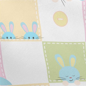 Cute And Lovely Rabbit Plaid Pongee
