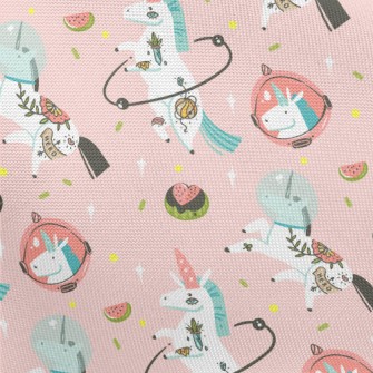 Cute And Funny Unicorn Pongee