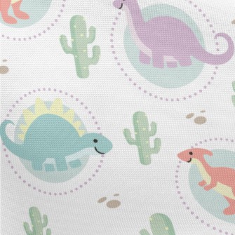 Cute Silly Dinosaur Pongee