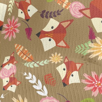 Colorful Flowers And Foxes Stretch Jersey