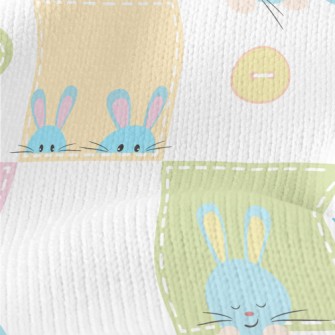 Cute And Lovely Rabbit Plaid Stretch Jersey