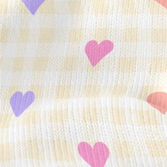Simple And Small Love Grid Stretch Jersey