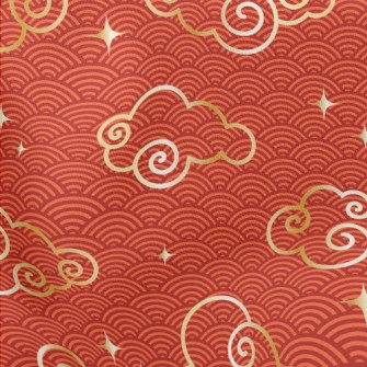 Joyful Golden Clouds Lightweight Cotton Poplin