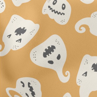 Pumpkin With Changing Expressi Lightweight Cotton Poplin