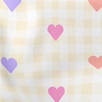 Simple And Small Love Grid Lightweight Cotton Poplin