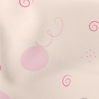 Simple Pink Sphere And Lines Lightweight Cotton Poplin