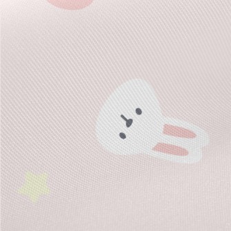 Pink And Cute Strawberry Rabbi Midweight Cotton Poplin