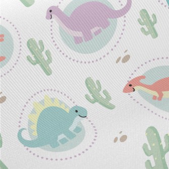 Cute Silly Dinosaur Midweight Cotton Poplin