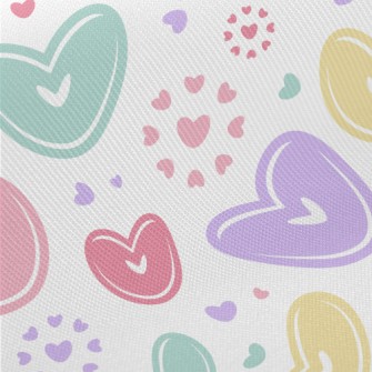 Colorful Love Heart Midweight Cotton Poplin