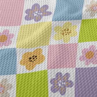 Colorful Flowers Birdseye Piqué