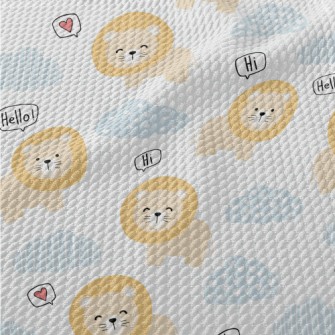 Cute And Silly Lion Birdseye Piqué
