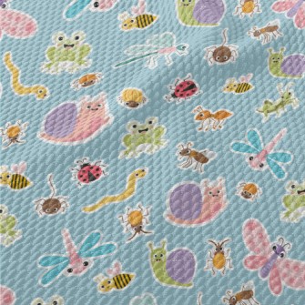 Funny And Cute Insects Birdseye Piqué