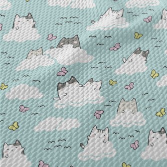 Cat In The White Clouds Birdseye Piqué