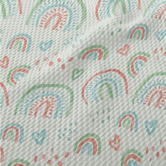 Watercolor Rainbow Lines Birdseye Piqué