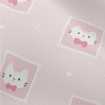 Cute Pink Cat Stamp Chiffon