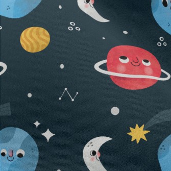 Colorful Planets In The Univer Chiffon