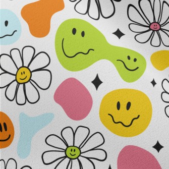 Funny And Cute Emoticon Graphi Chiffon