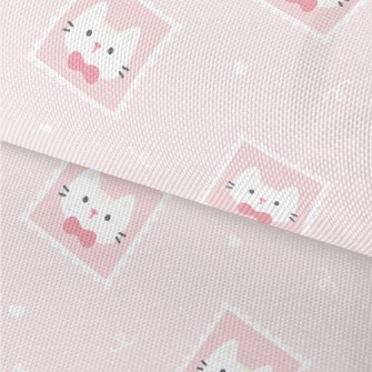 Cute Pink Cat Stamp Waterproof Oxford