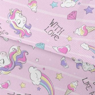 Pink Girl&#39;s Unicorn World Waterproof Oxford