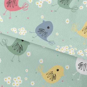 Hand Drawn Exotic Birds And Fl Waterproof Oxford