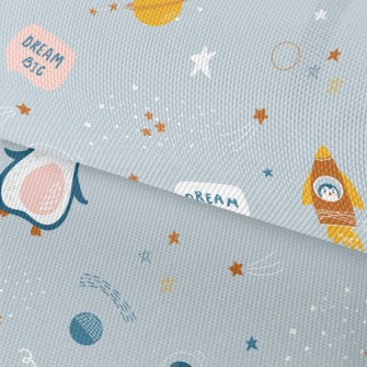 Penguins Floating In Space Waterproof Oxford