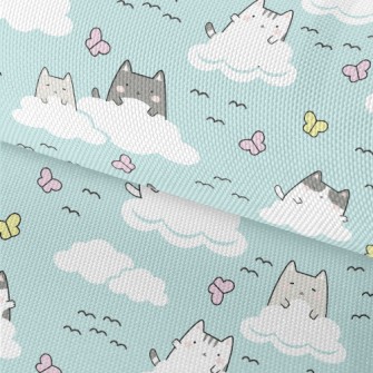 Cat In The White Clouds Waterproof Oxford