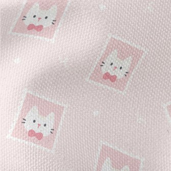 Cute Pink Cat Stamp Waterproof Canvas