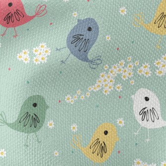 Hand Drawn Exotic Birds And Fl Waterproof Canvas