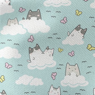 Cat In The White Clouds Waterproof Canvas