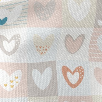 Pink And Sweet Love Grid Waterproof Canvas