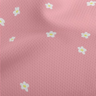 Small White Flowers On Bright  Athletic Mesh Flat Back