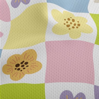 Colorful Flowers Athletic Mesh Flat Back