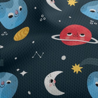 Colorful Planets In The Univer Athletic Mesh Flat Back