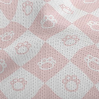 Pink Cute Cat Paw Plaid Athletic Mesh Flat Back