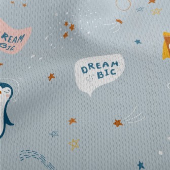 Penguins Floating In Space Athletic Mesh Flat Back
