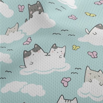 Cat In The White Clouds Athletic Mesh Flat Back