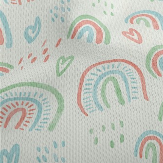 Watercolor Rainbow Lines Athletic Mesh Flat Back