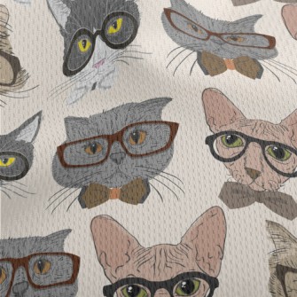 Cats Wearing Glasses Athletic Mesh Flat Back