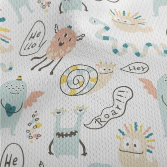Cute And Funny Monsters Athletic Mesh Flat Back