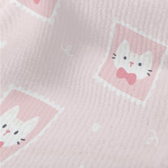 Cute Pink Cat Stamp Terry