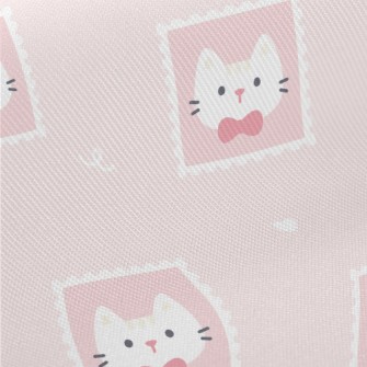 Cute Pink Cat Stamp Twill